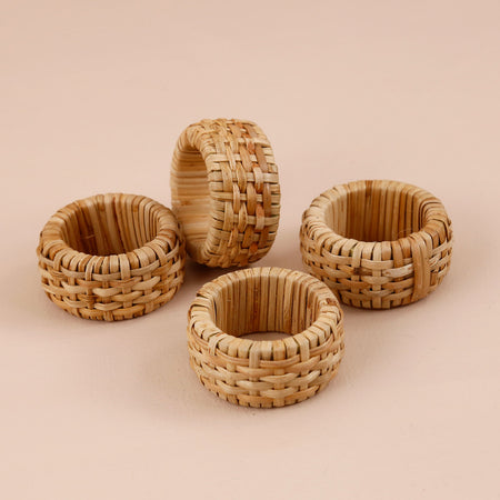 Rattan Napkin Rings  / 4pc