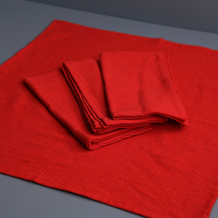 Red Cotton Napkins / 4pc