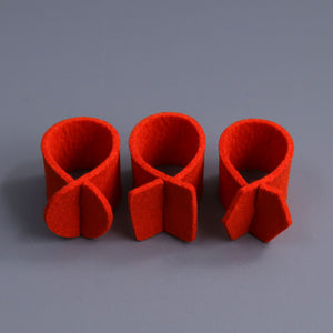 Maki Felt Napkin Ring Set / Orange