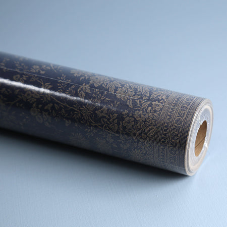 Paper Table Runner Roll 25' / Navy Floral