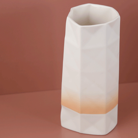 Andrew Molleur Large Origami Vase / Peach Ombre