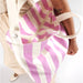 Baggu Horizontal Canvas Duck Bag / Pink Awning Stripe / Zipper Closure