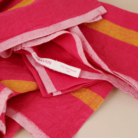 Laundered Linen Napkin Set / Pink Lime