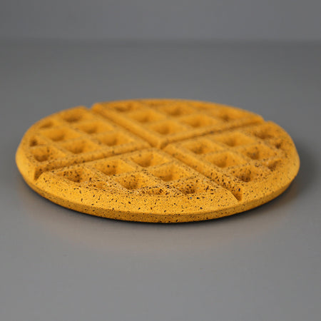Waffle Cast Concrete Trivet / Marigold Terrazzo