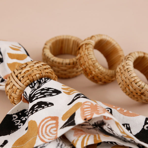 Rattan Napkin Rings  / 4pc