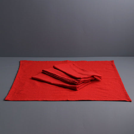 Red Cotton Napkins / 4pc