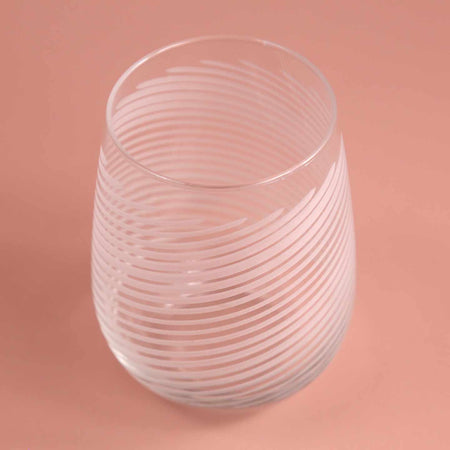 Cyclone Etched Stemless Wine Glass