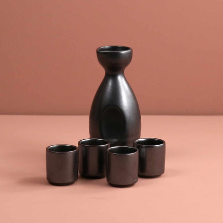 Iron Glaze Japanese Ceramic Sake Pitcher