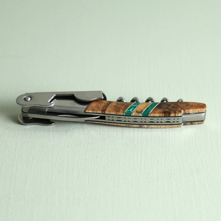 Spalted Beech with Malachite Inlay Corkscrew