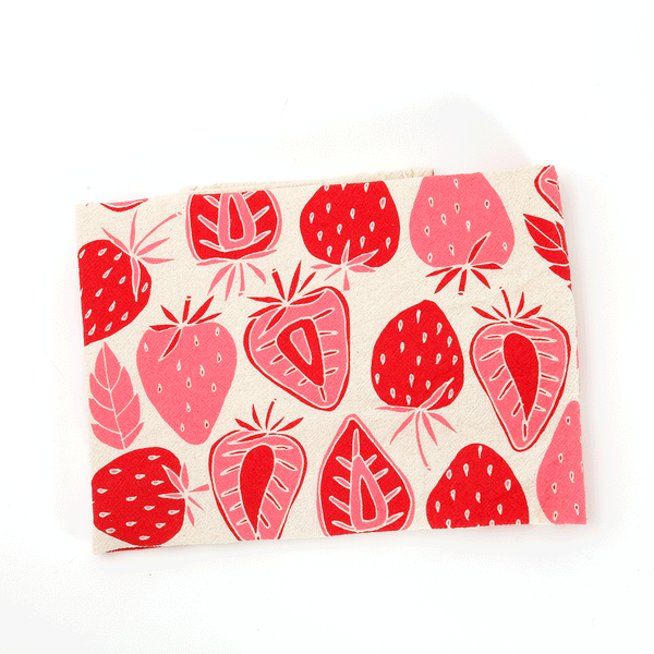 Noon Designs Organic Kitchen Towel / Strawberry