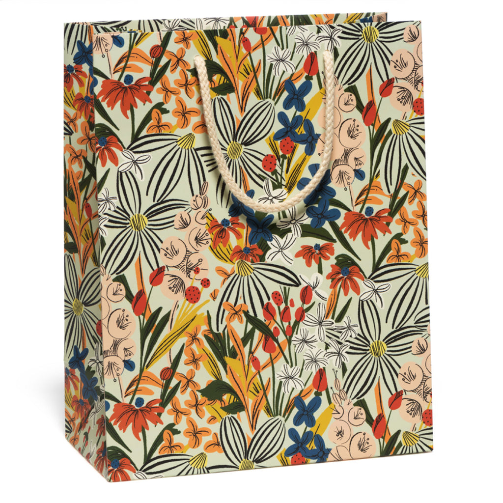 Designer Gift Bag / Striped Florals