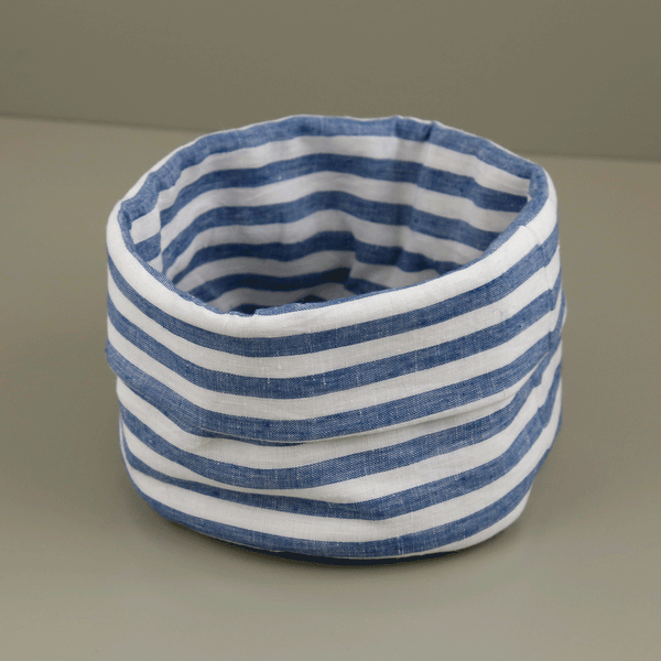 Linen Bread Basket / Stripes