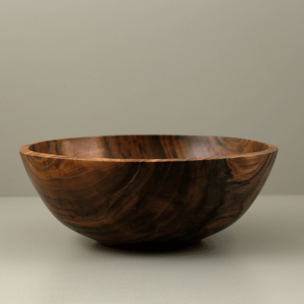 Hand Carved Large Walnut Wood Bowl