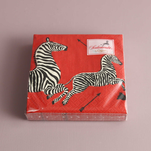 Caspari Paper Cocktail Napkins / Zebras